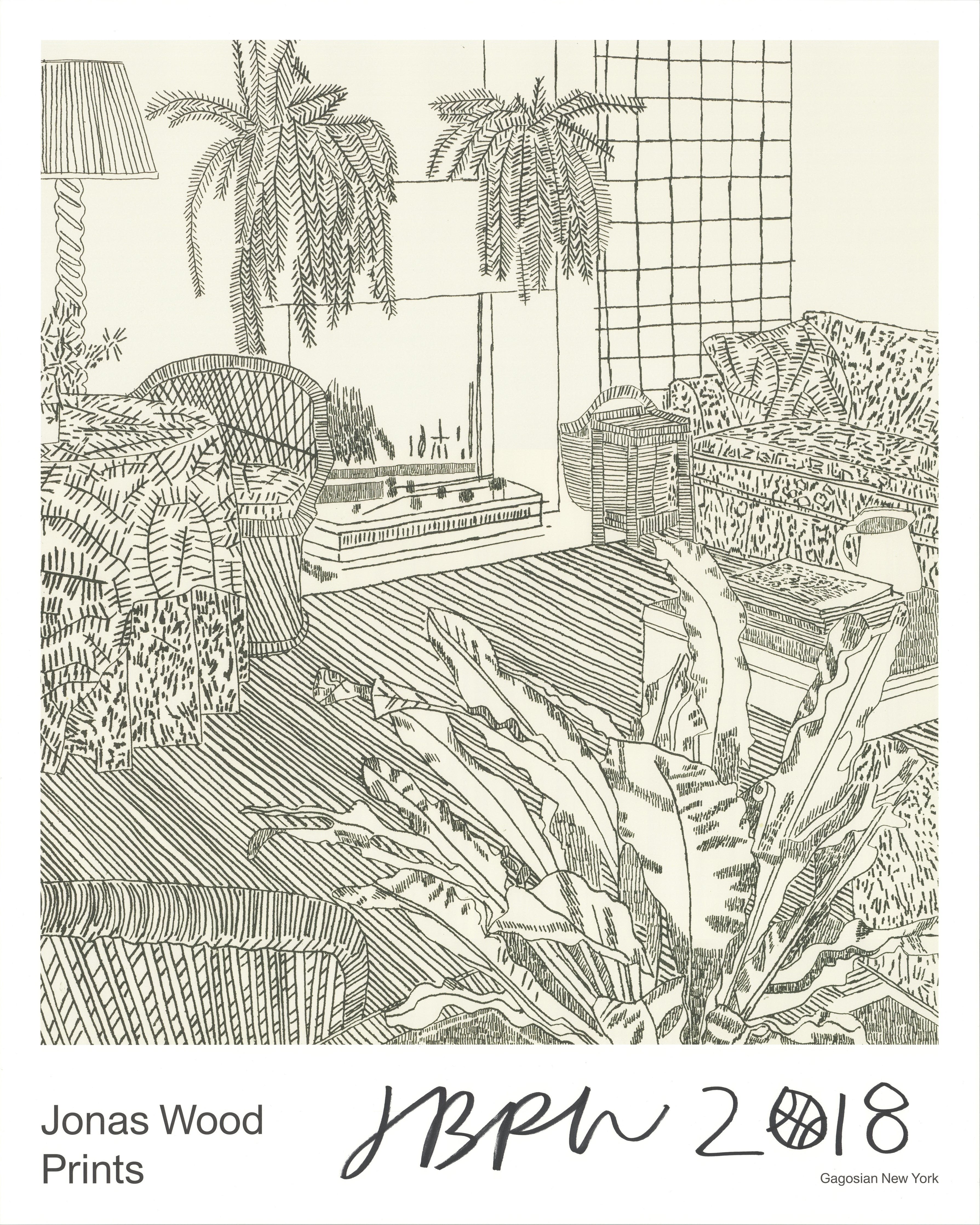 Jonas Wood ポスター JONAS WOOD Prints, 8 Etchings Exhibition Poster, 2018, Signed