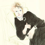 DAVID HOCKNEY Portrait of Celia In A Black Dress With Colored Border, 1981