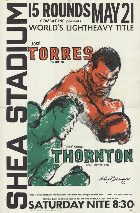 LEROY NEIMAN Jose Torres Vs. "Irish" Wayne Thornton, 1966