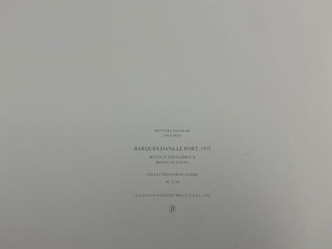 NICOLAS DE STAEL Boats in the Harbour, 1986