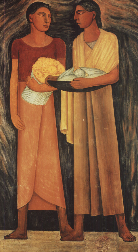 DIEGO RIVERA Women with Flowers and Vegetables