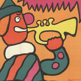 JAN MTODOZENIEC Cyrk Clown with Trumpet, 1969