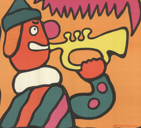 JAN MTODOZENIEC Cyrk Clown with Trumpet, 1969
