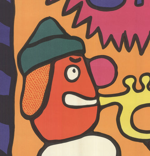 JAN MTODOZENIEC Cyrk Clown with Trumpet, 1969