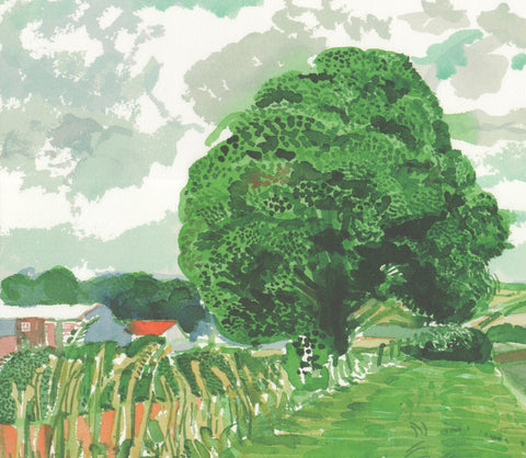 DAVID HOCKNEY Road and Tree Near Wetwang, 2020