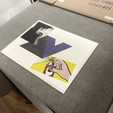 RICHARD PETTIBONE Appropriation print with Andy Warhol, Frank Stella, and Roy Lichtenstein, 1970 - Signed
