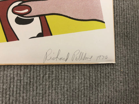 RICHARD PETTIBONE Appropriation print with Andy Warhol, Frank Stella, and Roy Lichtenstein, 1970 - Signed