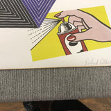 RICHARD PETTIBONE Appropriation print with Andy Warhol, Frank Stella, and Roy Lichtenstein, 1970 - Signed