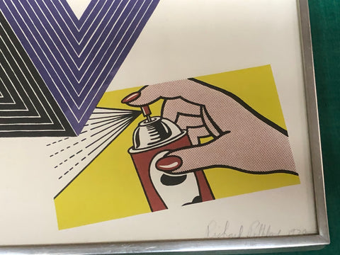 RICHARD PETTIBONE Appropriation print with Andy Warhol, Frank Stella, and Roy Lichtenstein, 1970 - Signed