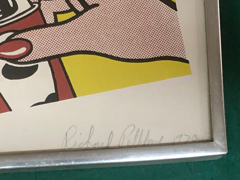 RICHARD PETTIBONE Appropriation print with Andy Warhol, Frank Stella, and Roy Lichtenstein, 1970 - Signed