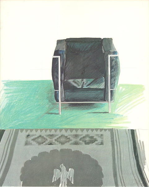 DAVID HOCKNEY Corbusier Chair and Rug (sm), 1981