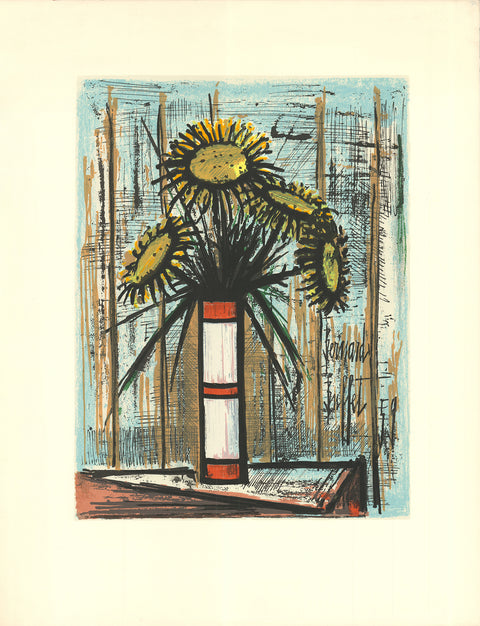 BERNARD BUFFET Sunflowers, 1975