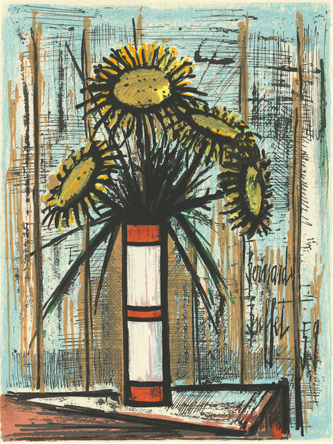 BERNARD BUFFET Sunflowers, 1975