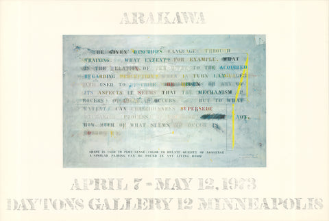 JASPER JOHNS Arakawa, 1973
