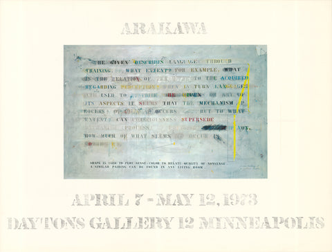JASPER JOHNS Arakawa (Lg), 1973