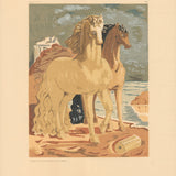 GIORGIO DE CHIRICO Horses on the Shore (sm), 1973
