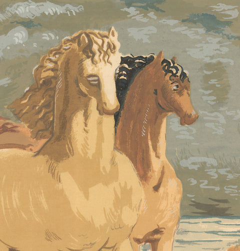 GIORGIO DE CHIRICO Horses on the Shore (sm), 1973