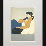WILL BARNET Seated Woman with Cat, 1976