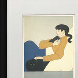 WILL BARNET Seated Woman with Cat, 1976