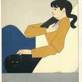 WILL BARNET Seated Woman with Cat, 1976