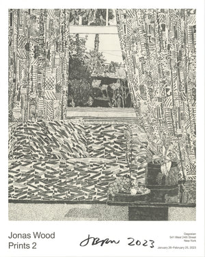 JONAS WOOD Prints 2, Pattern Couch Interior Exhibition Poster, 2023, Signed - Signed