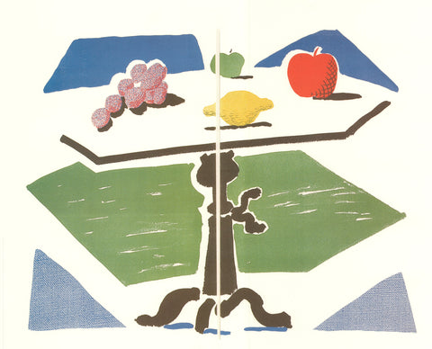 DAVID HOCKNEY Apple, Grapes, Lemon on a Table, 1989