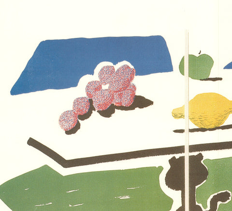 DAVID HOCKNEY Apple, Grapes, Lemon on a Table, 1989