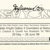 ROBERT LONGO Influenced by New York, 1986