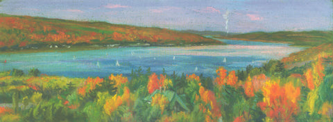 ELSIE DINSMORE POPKIN View of Cayuga Lake from the Asian Galleries at the Johnson Museum