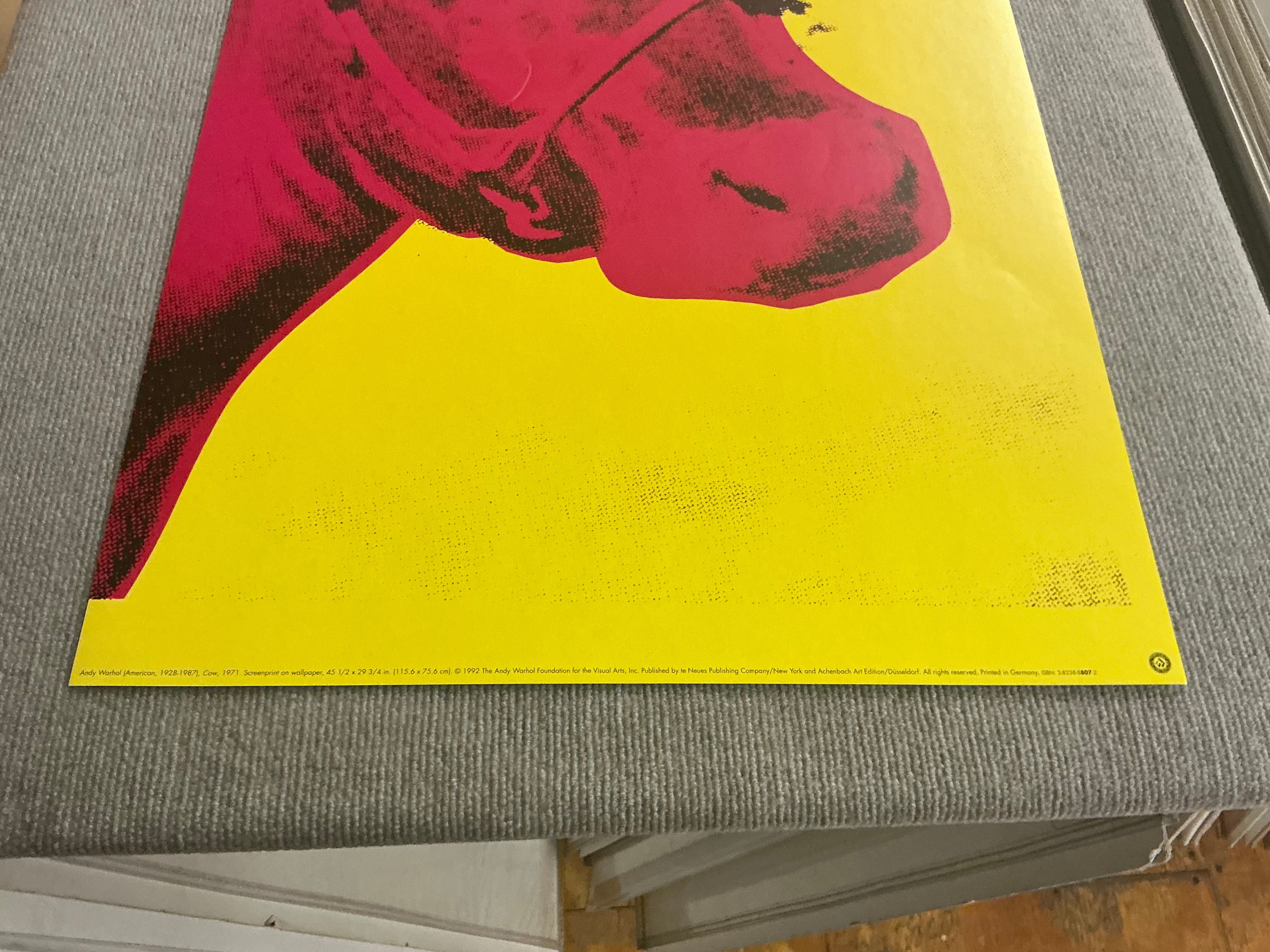 ANDY WARHOL Cow Pink on Yellow, 1966 (small), 1992 – ArtWise