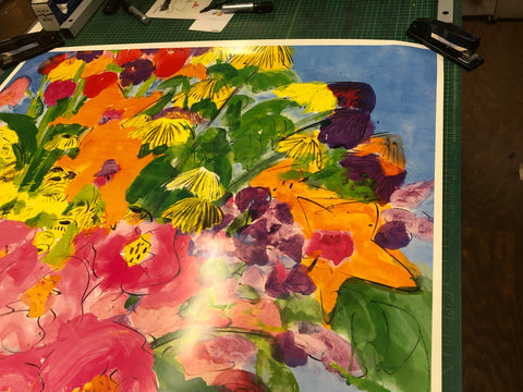 WALASSE TING The Colorful Bouquet of Flowers, 1989