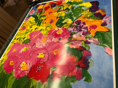 WALASSE TING The Colorful Bouquet of Flowers, 1989