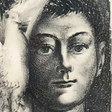 AARON ESLER Young Man with Dove Portrait, 1985 - Signed