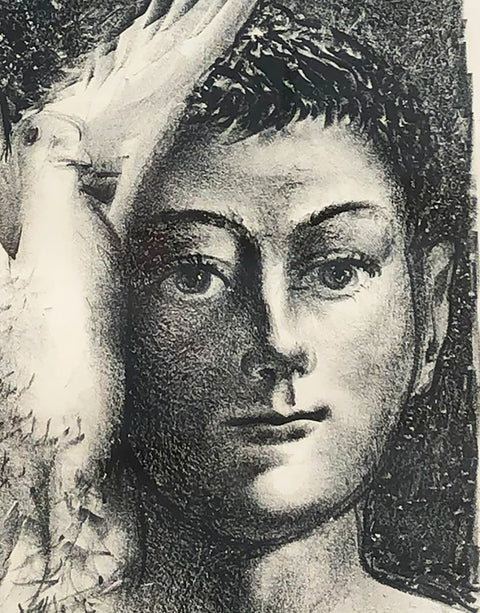 AARON ESLER Young Man with Dove Portrait, 1985 - Signed