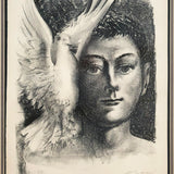 AARON ESLER Young Man with Dove Portrait, 1985 - Signed