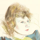 DAVID HOCKNEY Portrait of Celia Wearing Checkered Sleeves, 1981