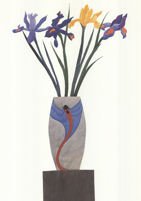 ED BAYNARD Flowers in Vase on Black Stand, 1980