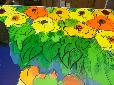 WALASSE TING Reclining Nude with Flowers, 1978