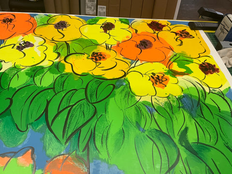 WALASSE TING Reclining Nude with Flowers, 1978