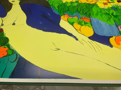 WALASSE TING Reclining Nude with Flowers, 1978