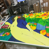 WALASSE TING Reclining Nude with Flowers, 1978