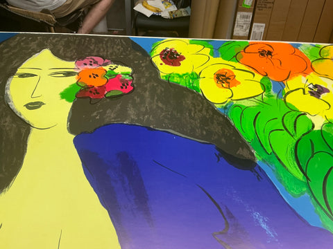 WALASSE TING Reclining Nude with Flowers, 1978