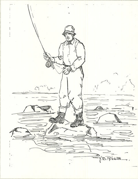 YB ROBINSON Fly Fisherman in River