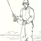 YB ROBINSON Fly Fisherman in River