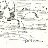 YB ROBINSON Fly Fisherman in River