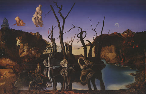 SALVADOR DALI Reflection of Elephants, 2001