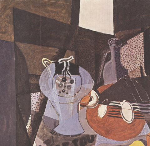 GEORGES BRAQUE Still Life with Compote Bowl, Bottle and Mandolin, 1990