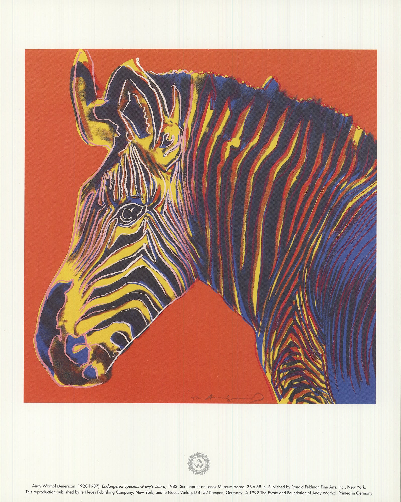 ANDY WARHOL Endangered Species: Grevy's Zebra, 1992 – ArtWise