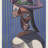 PABLO PICASSO Bust of a Woman Wearing a Striped Hat, 1993