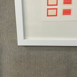 AFTER DONALD JUDD Framed Gallery Card, “Series of Ten Woodcuts,” (Donald Judd Exhibition), 1988